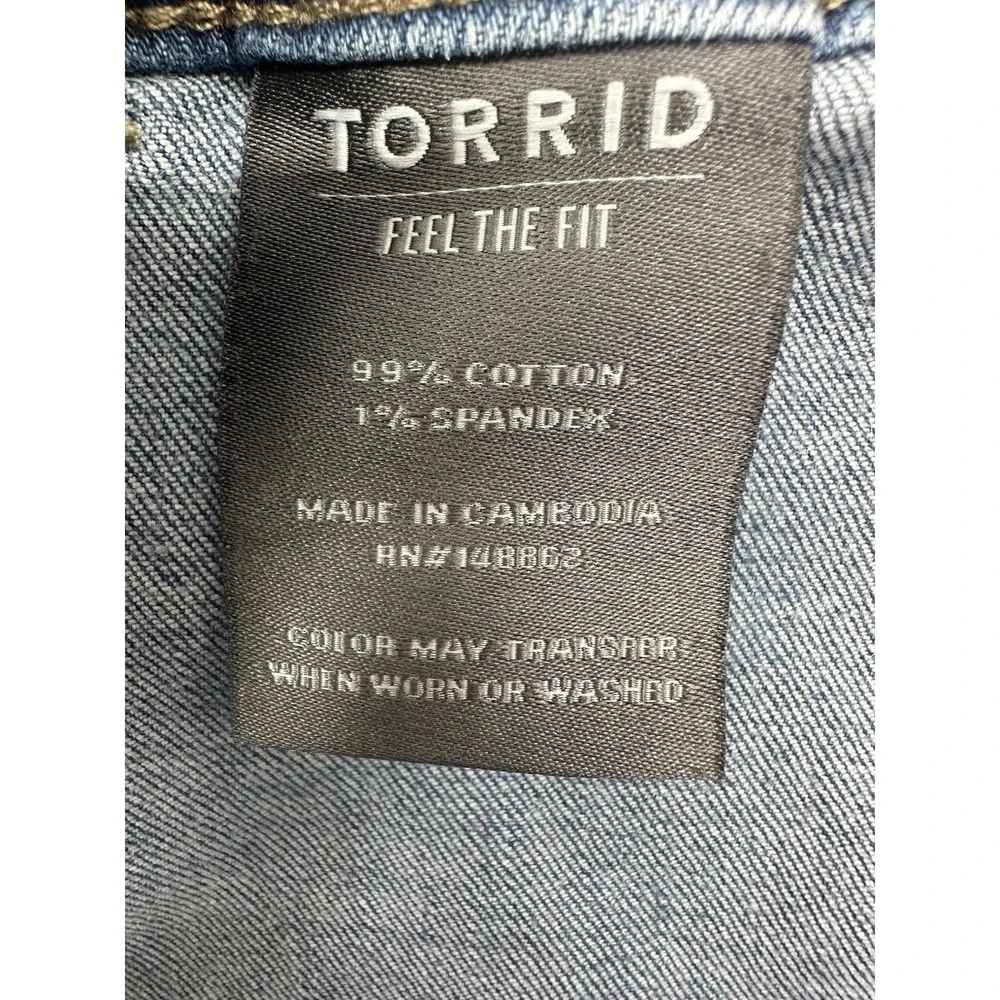 Torrid Bermuda Shorts Women's 18 Blue Distressed Jean Denim